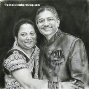 Pencil sketch couple drawing