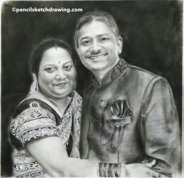 Pencil sketch couple drawing