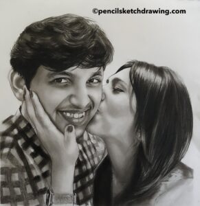 Couple pencil portrait